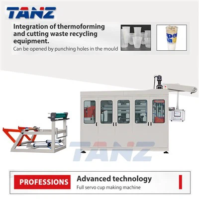 Servo Streç Plastik Bardak Ve Kase Yapma Makinesi Süt Çay Bardağı Üretim Ekipmanları Tek Kullanımlık Plastik Termoform Makinesi